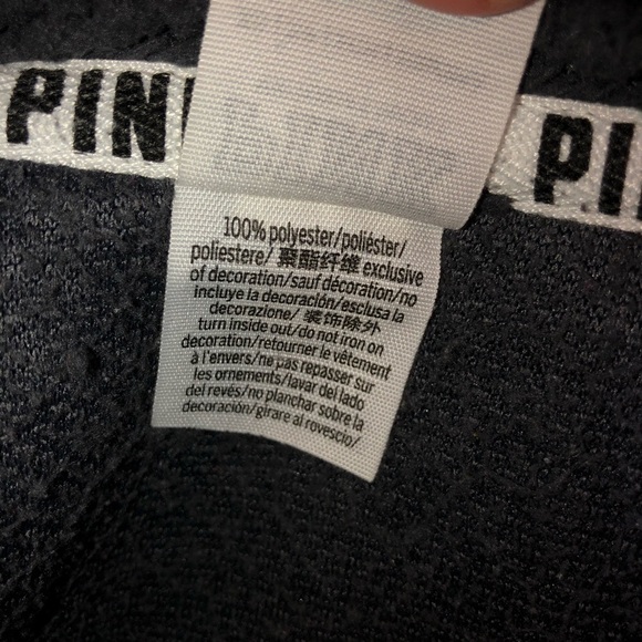 Victoria’s Secret PINK Gray Sherpa 1/4 Zipper Pullover Sweater Sz XS - Picture 11 of 11